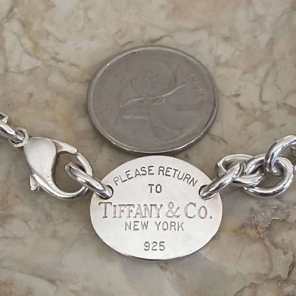 Tiffany & Co. Return To Tiffany Oval Tag Chunky Rolo Link Necklace 925 Sterling - Picture 12 of 12